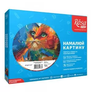 Набір, техніка акриловий живопис за номерами Вright cat, 35х45 см, ROSA N00013219 - Фото 1