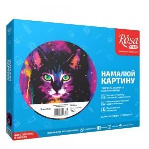 Набір, техніка акриловий живопис за номерами Space cat, 35х45 см, ROSA N00013223 - Фото 1