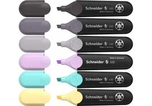 Набор текстовых маркеров SCHNEIDER JOB 150 6 пастельных цветов в картонной упаковке S115099, Маркеры текстовые - фото 1