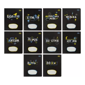 Набор тетрадей ZiBi 10 штук 8 предметов BLACK 36 л KIDS LINE ZB.1730-99