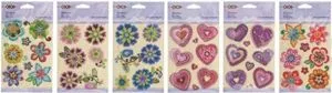 Наклейки багатоярусні Flowers Hearts 11-15см ZiBi асорті ZB.63923-AB