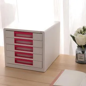 Настольный короб Deli с 5 ящиками цвет белый/розовый Z01043, Подставки настольные - фото 2