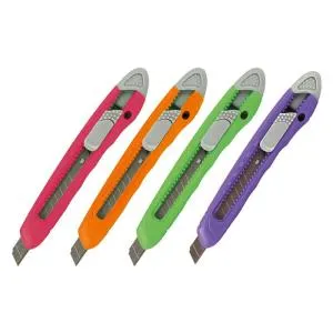 Нож канцелярский 9 мм, механический фиксатор, ассорти AXENT 6401/01/P-A, Ножи