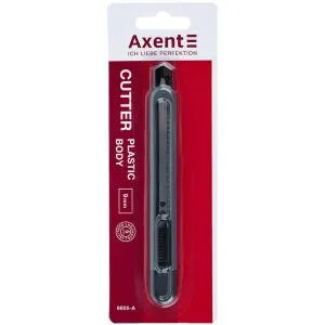 Нож канцелярский AXENT 9 мм автофиксатор черный 6605-A - Фото