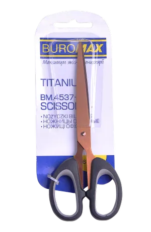 Ножиці офісні TITANIUM, 163мм, сірі вставки BUROMAX BM.4537-09