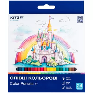 Олівці кольорові Kite Classic 24 шт K-055 - Фото 1