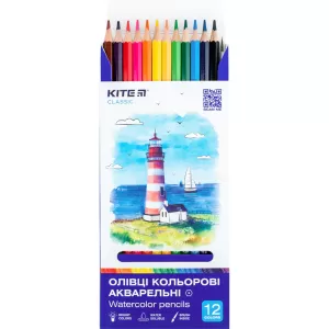 Карандаши цветные акварельные Kite Classic 12 шт K-1049