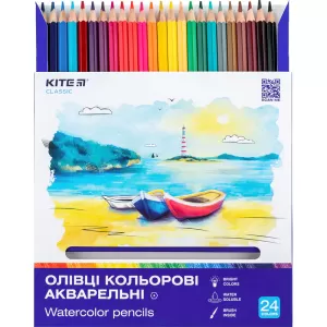 Карандаши цветные акварельные Kite Classic 24 шт K-1050