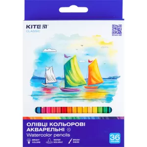 Олівці кольорові акварельні Kite Classic 36 шт K-1052 - Фото 1