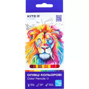 Олівці кольорові двосторонні Kite Classic 12 шт K-054 - Фото 3