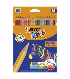 Олівці кольорові Evolution Stripes 18 шт BIC bc950524