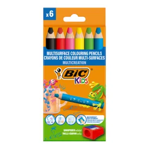 Карандаши цветные BIC Multisurface 6 шт + чин bc515220, Цветные