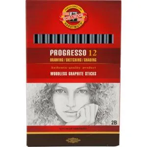 Карандаш KOH-I-NOOR бездревесный Progresso 2B 8911 2B, Простые