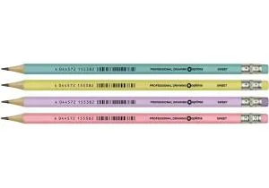 Карандаш чернографитный Optima SWEET HB корпус ассорти заостренный с резинкой O15538, Простые