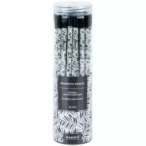 Карандаш графитный Axent HB Floral Black 9009/36 - Фото 9