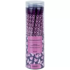 Карандаш графитный Axent HB Floral Black 9009/36 - Фото 3