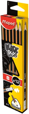 Карандаш MAPED графитовый BLACK PEPS B с ластиком MP.851724, Простые