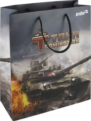 Пакет подарунковий паперовий 26х32см Kite TD15-266K Tanks Domination