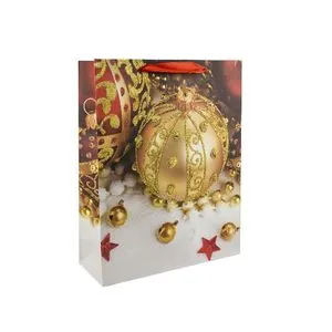 Пакет новорічний 31х40х12 см, 4 дизайна AG91296 ANGEL GIFTS, Пакети подарункові - фото 1