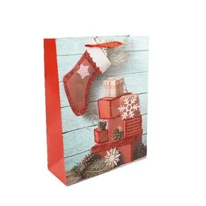 Пакет новогодний 31х40х12 см, 4 дизайна AG91299 ANGEL GIFTS, Пакеты подарочные