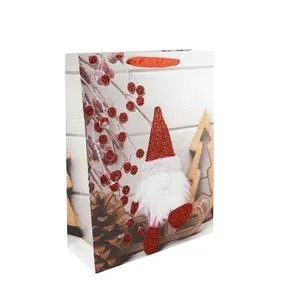 Пакет новорічний 31х40х12 см, 4 дизайна AG91305 ANGEL GIFTS, Пакети подарункові