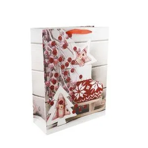 Пакет новорічний 31х40х12 см, 4 дизайна AG91305 ANGEL GIFTS, Пакети подарункові - фото 1