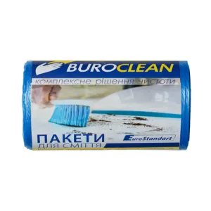 Пакеты для мусора Buroclean 35л50шт 500x600мм голубые 10мкм ПНТ HDPE EuroStandart 10200018, Пакеты мусорные