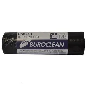 Пакети для сміття Eurostandart щільні чорні, 120 л, 10 шт, BuroClean, 10200042 - Фото 1