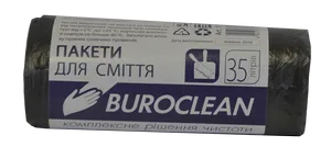 Пакети для сміття чорні, 35 л, 30 шт, BuroClean, 10200011