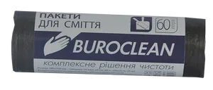 Пакеты для мусора черные, 60 л, 20 шт, BuroClean, 10200031 - Фото 1