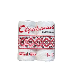 Туалетная бумага Обухів целлюлозная 2 сл 4 рул в уп 51345, Туалетная бумага