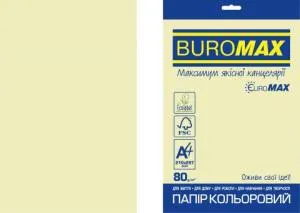 Бумага цветная BUROMAX PASTEL EUROMAX 20 арк А4 80 г/мс BM.2721220E-08, Цветная бумага для офиса - фото 1