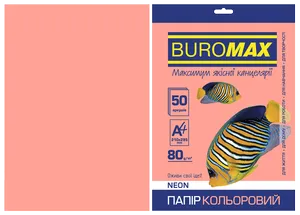 Набір кольорового паперу А4, 80г/м2, NEON, 50 аркушів BUROMAX BM.2721550 - Фото 2