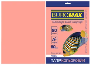 Папір кольоровий А4, 80г/м2, NEON, 20 аркушів, BUROMAX BM.2721520 - Фото 2