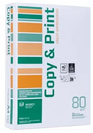 Папір офісний А4 Copy & Print 80м/г2 клас C A4.80.Copy.Print.C, Для офісу