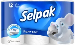 Туалетний папір целюлозний Selpak 12 рул 3х шаровий sp.04508, Туалетний папір