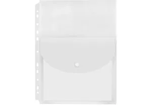 Папка конверт ECONOMIX А4 на липучці з перфорацією 180 мкм прозора E31311*, Конверти