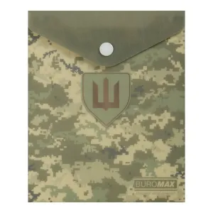 Папка конверт на кнопці Buromax MILITARY A6 матова BM.3922-04, Конверти