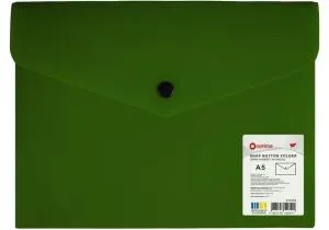 Папка-конверт на кнопке OPTIMA непрозрачная А5 180 мкм фактура СМУГА ассорти O35262, Папки-конверты - фото 1