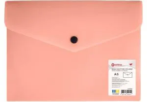 Папка-конверт на кнопке OPTIMA непрозрачная А5 180 мкм фактура СМУГА ассорти O35262, Папки-конверты - фото 2
