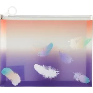 Папка на блискавці zip-lock А5, Colourful Feather, пластик з блискітками, 180 мкм, AXENT 1462 - Фото 1