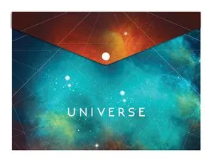 Папка на кнопке А4 непрозрачная Optima Universe 180 мкм ассорти O35210