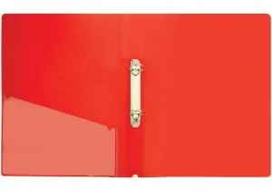 Папка пластиковая А4 Economix на 2 кольца красная E30701-03, Папки на кольцах - фото 1