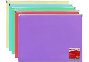 Папка пластикова Optima А4 на застібці zip-lock пастельна асорті O35545, Папка на блискавці, пластикові замку