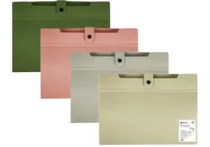 Папка с расширением Optima А4 600 мкм фактура СМУГА ассорти O35546, На молнии, замке пластиковые