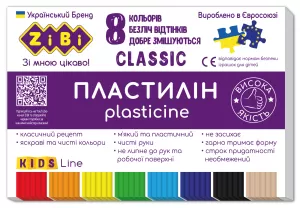 Пластилін ZiBi CLASSIC KIDS Line ZB.6231 8 кольорів 160г