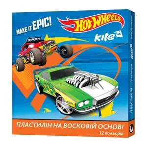 Пластилин восковой 12 цветов Hot Wheels Kite HW17-1086