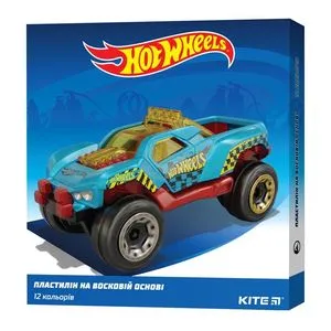 Пластилин восковой 12 цветов Hot Wheels Kite HW19-1086