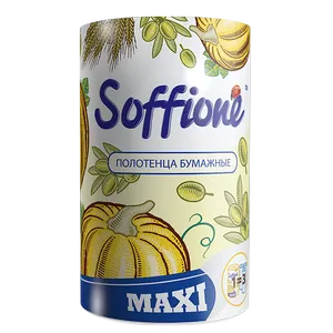 Полотенца целлюлозные Soffione Maxi 1 рулон белый/тиснение рп.sf.1б