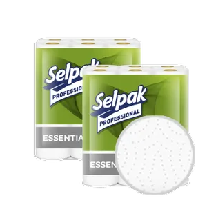 Полотенца SELPAK Pro Essential 32661110 - 12 рулонов 2-х слойные белые целлюлоза 0129386 - Фото 1